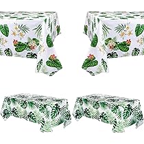 Amazon｜DIFEIUKI テーブルクロス ハワイアン 4枚入 南国モンステラ柄